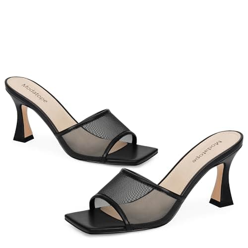 Modatope Women's Open Toe Heeled Sandals with Chunky Block Heel