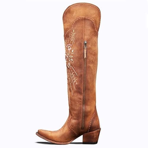 Yolkomo Wide Calf Embroidered Western Cowgirl Boots