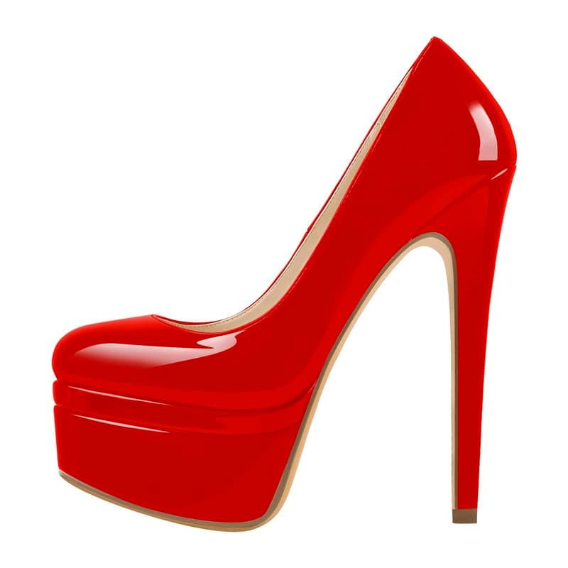 Richealnana Women's Double Platform Stiletto Heels — Red Double Platform