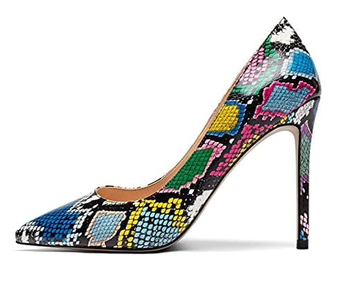 Eldof Women's Classic 4" Stiletto Heel Dress Pumps, Size 5-13 — Multicolor Snake
