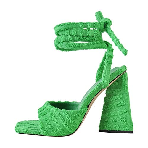 Richealnana Women's Square Toe Chunky Heel Strappy Sandals