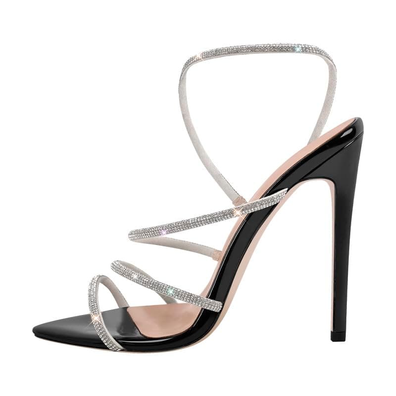 LISHAN Women's Pearl Stiletto Heel Ankle Strap Buckle Prom Shoe