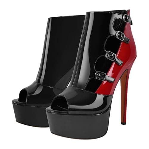 Richealnana Women's Two-Tone Multicolored Platform Stiletto Heels