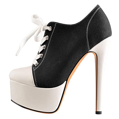 Richealnana Women's Canvas Ankle Boots Platform Sneaker