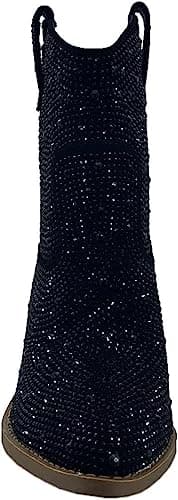 Forever Women's Rhinestone Mid-Calf Knee High Ankle Booties