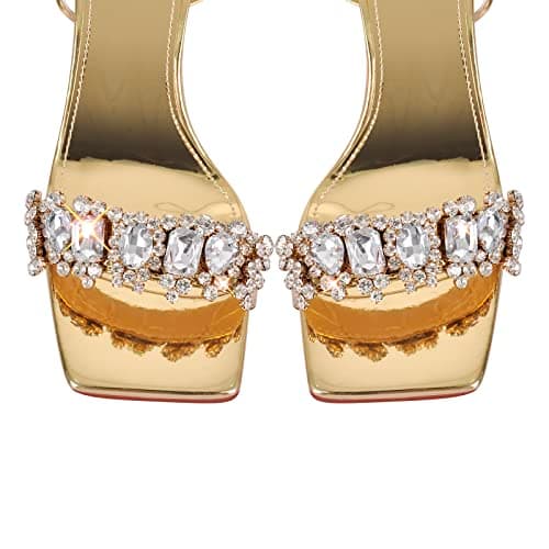 Richealnana Women's Rhinestone Sandals for Party Prom