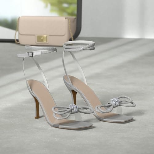 Richealnana Women's Pointed Toe Bowknot Stiletto Heel Sandals for Party Prom