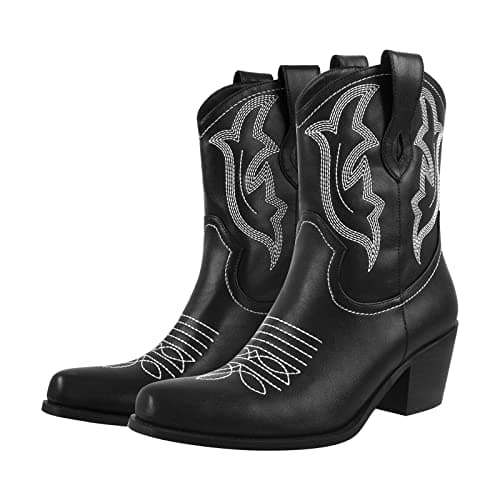 Richealnana Women's Embroidered Cowgirl Boots
