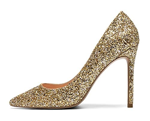 Eldof Women's Classic 4" Stiletto Heel Dress Pumps, Size 5-13 — Glod Glitter