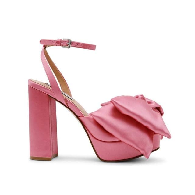 Richealnana Women's Platform Ankle Strap Buckle Heel Sandals for Party Prom Wedding — Pink