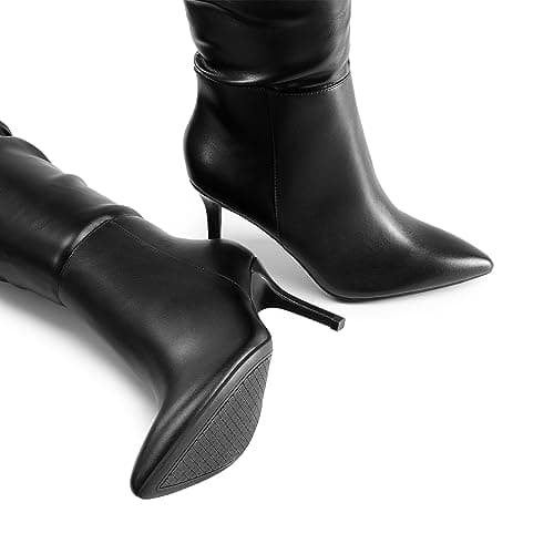 Dream Pairs Women's Knee High Stiletto Pointed Toe Boot