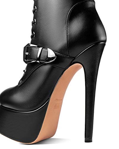 ANN CREEK Ultra High Stiletto Heels Platform Lace Up Boots