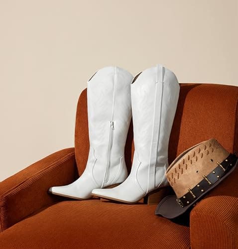 Comfortable Women's Arromic Embroidered Knee High Western Cowgirl Boots