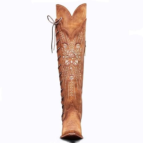 Yolkomo Wide Calf Embroidered Western Cowgirl Boots