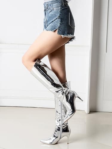 Shoe'N Tale Women's Metallic Party Dressy Slip-on Booties
