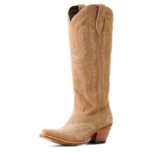 ARIAT Women's Casanova Knee-High Western Boot, Brushed Leather Booties — Truly Taupe