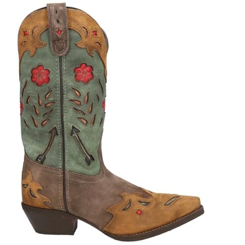 Laredo Miss Kate Brown Floral Mid-Calf Boots - 2-3" Heel