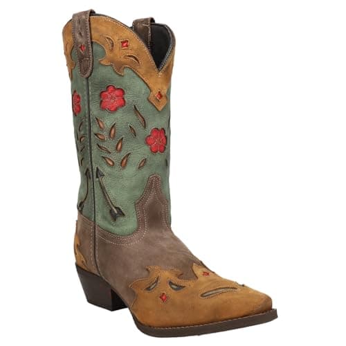 Laredo Miss Kate Brown Floral Mid-Calf Boots - 2-3" Heel