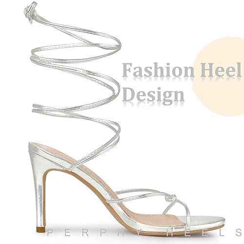 Perphy Lace-Up Slingback Strappy Stiletto Heels Sandals