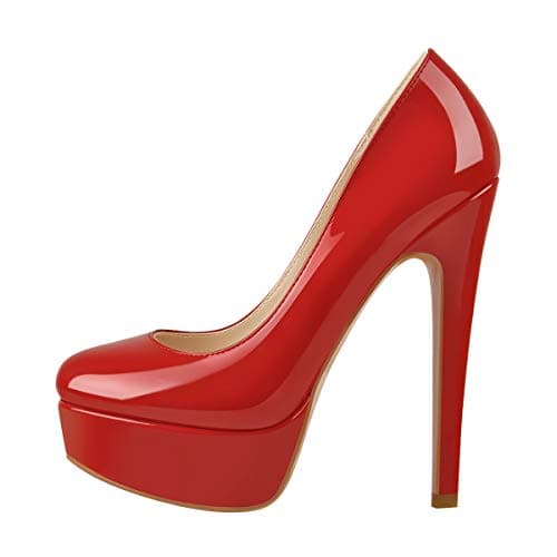 Richealnana Women's Double Platform Stiletto Heels — Red