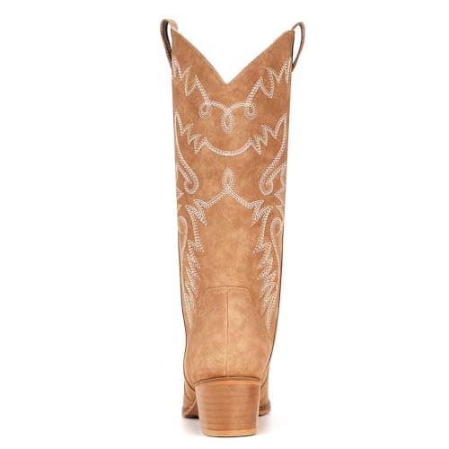 IXU Women's Pointy Toe Mid Calf Western Cowgirl Boots