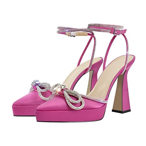 Richealnana Women's Platform Bowknot Stiletto Heel Sandals for Party Prom