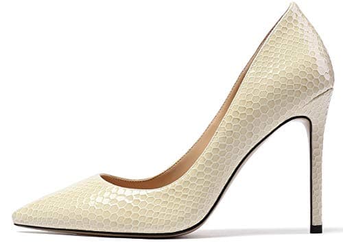 Eldof Women's Classic 4" Stiletto Heel Dress Pumps, Size 5-13 — Off-white