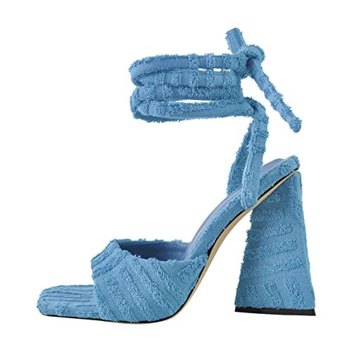 Richealnana Women's Square Toe Chunky Heel Strappy Sandals