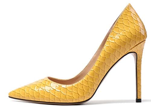 Eldof Women's Classic 4" Stiletto Heel Dress Pumps, Size 5-13 — Yellow