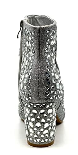 Forever Women's Rhinestone Glitter Ankle Booties