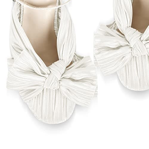 Richealnana Women's Chunky Heel Bowknot Ankle Strap Sandals
