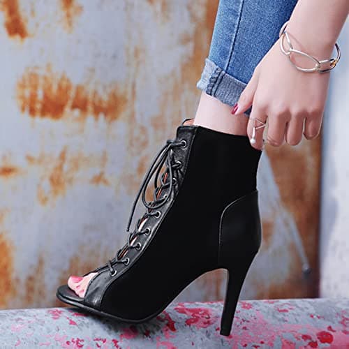 Roimaash Women's Burju Lace-Up Dance Heels 7/10CM
