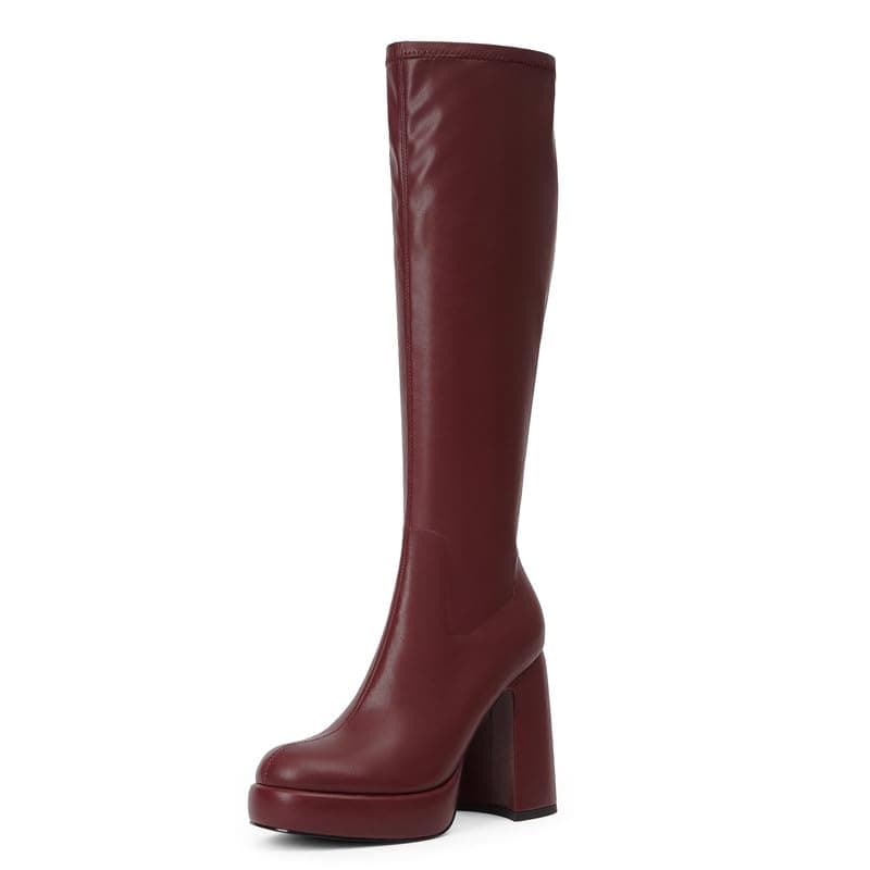 Modatope Platform Knee High Boots for Women