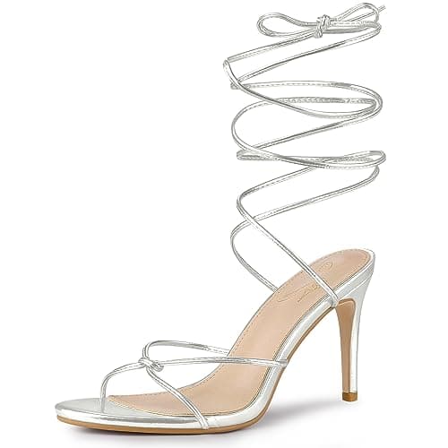 Perphy Lace-Up Slingback Strappy Stiletto Heels Sandals