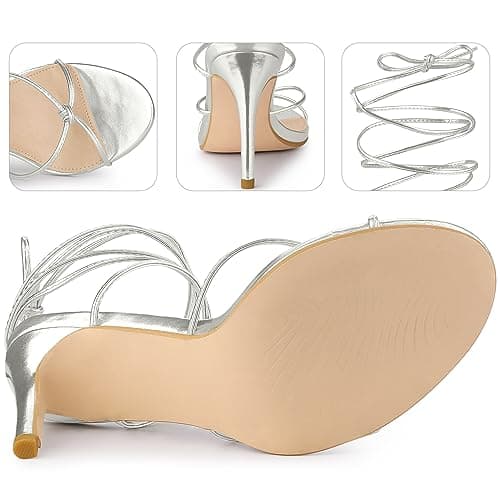 Perphy Lace-Up Slingback Strappy Stiletto Heels Sandals