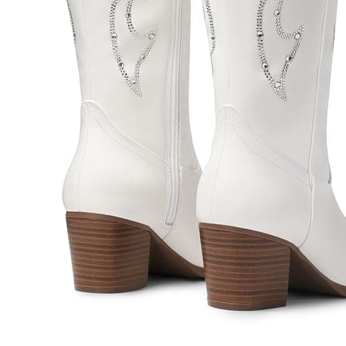 Dream Pairs Western Cowboy Boots for Women - Comfortable Knee High Zipper Heels