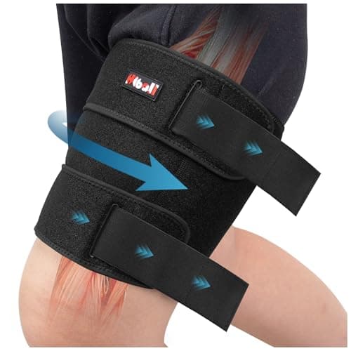 Hiball Adjustable Thigh Brace with Hamstring Compression Wrap for Men & Women
