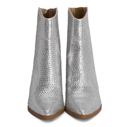 Chariot & Co Wyatt Sparkly Cowgirl Boots – Silver, Gold, Black Rhinestone Heel
