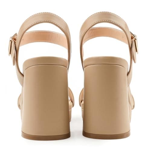 JOY IN LOVE Women's Chunky Platform Heels Ankle Strap Sandals