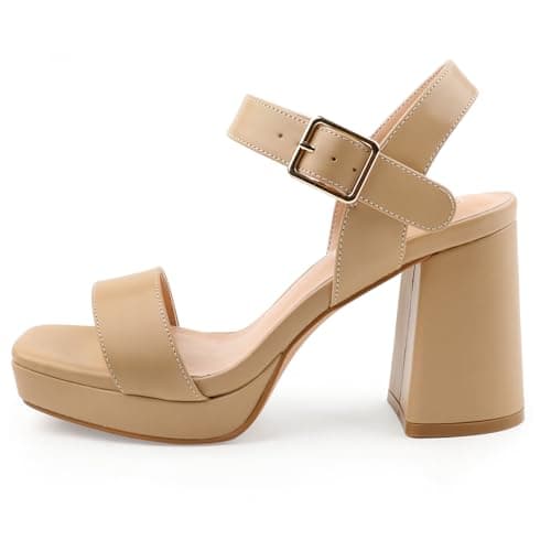 JOY IN LOVE Women's Chunky Platform Heels Ankle Strap Sandals