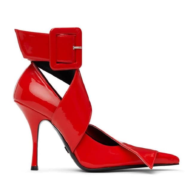Richealnana Women's Pointed Toe Strap Buckle Pumps for Party & Wedding