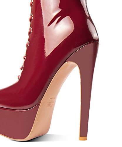 Sexy Fashion Ultra High Stiletto Heels Platform Lace Up Boots for Women