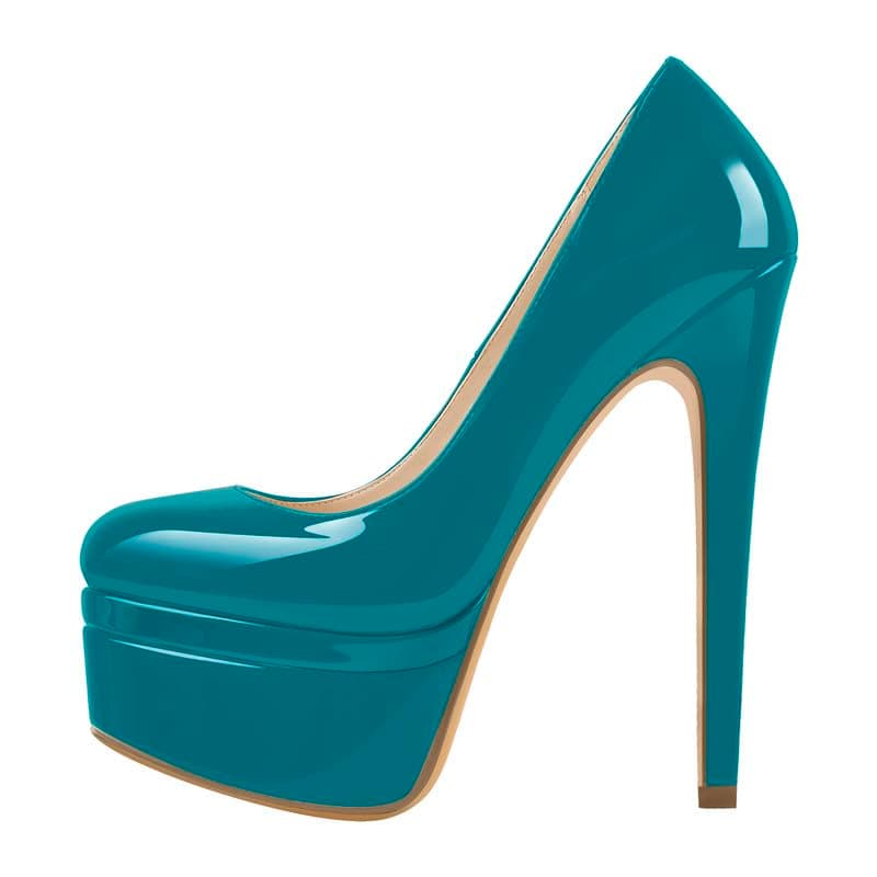Richealnana Women's Double Platform Stiletto Heels — Blue Double Platform