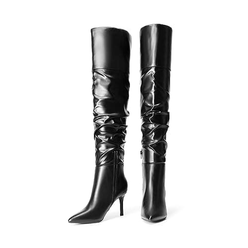 Dream Pairs Women's Knee High Stiletto Pointed Toe Boot