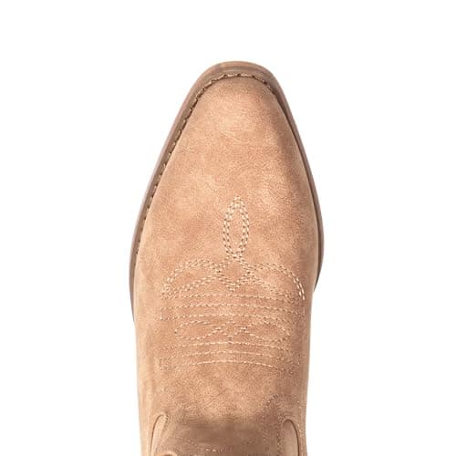 IUV Women's Knee High Western Pointy Toe Cowgirl Boots Chunky Heel Zipper