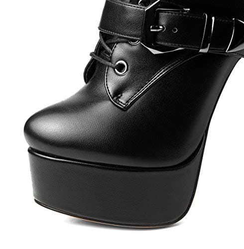 ANN CREEK Ultra High Stiletto Heels Platform Lace Up Boots