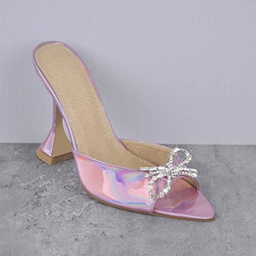 Richealnana Women's Rhinestone Slip-On Mule Sandals