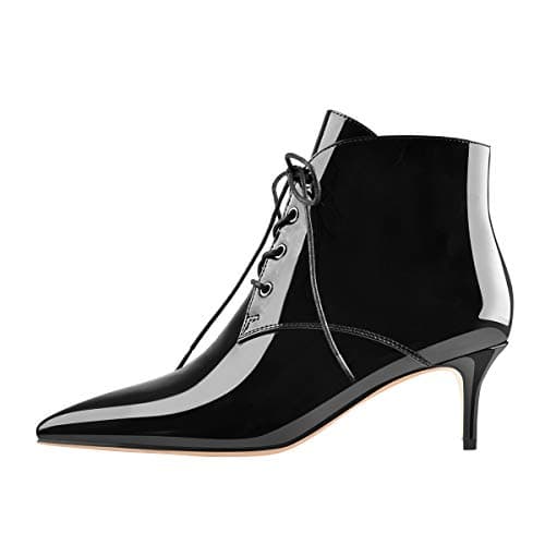Women's Kitten Heel Ankle Bootie — Black Short