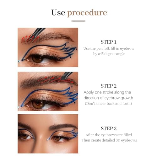 Q706 4-Tipped Dark Brown Eyebrow Pen, Precise & Long-lasting