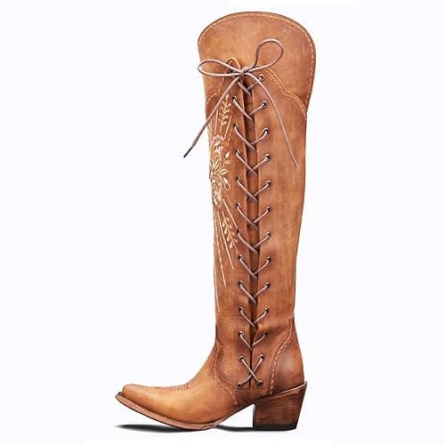 Yolkomo Wide Calf Embroidered Western Cowgirl Boots